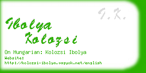 ibolya kolozsi business card